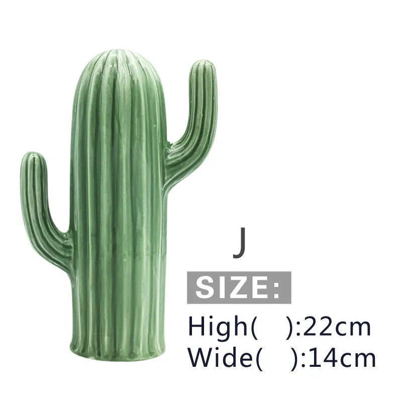 Axya 2024 Ceramic Cactus Aesthetic Green Ornaments for Home Décor