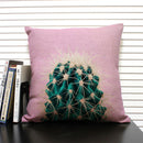 Axyaa Cactus Pineapple Pattern Cushion Cover 45x45 Linen Pillowcase