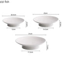 Axyaa Ceramic High-Footed Plate Set for Restaurant, Desserts, Snacks, Pasta - Artistic Tableware