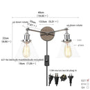 Axyaa Vintage Industrial Wall Light with Pull Chain Switch