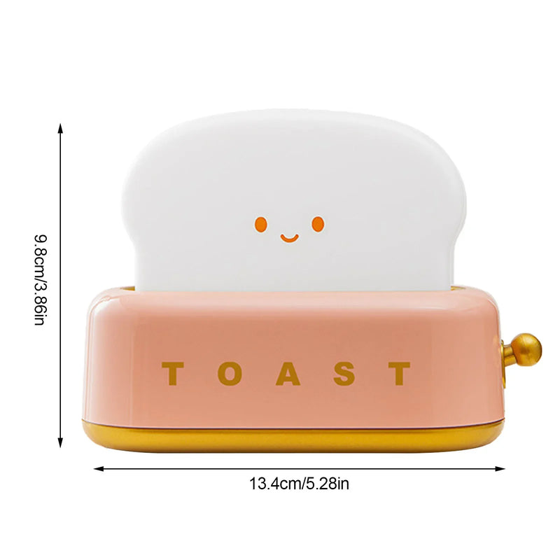 Axyaa Toast Lamp: Rechargeable LED Night Light for Bedroom Decoration and Mood Lighting