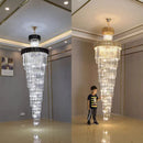 Axyaa Luxury Modern Crystal Chandelier - Black/Gold Loft Lighting Fixture