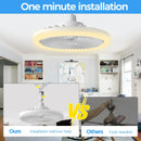 Axyaa Rotatable 3in1 Ceiling Fan with Light Bedroom Lighting Fixture