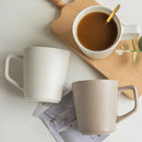 Axyaa Striped Ceramic Coffee Cup Vintage Style Mug with Handle, High Capacity