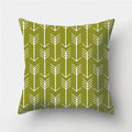 Axyaa Army Green Geometry Print Cushion Cover - Sofa Decor Pillowcase