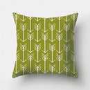 Axyaa Army Green Geometry Print Cushion Cover - Sofa Decor Pillowcase