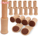 Axyaa Knitted Furniture Legs Socks Set - Floor Protectors with Anti-Slip Pads