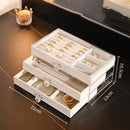 Velvet Jewelry Organizer Box with Dust-proof Display Stand by Axyaa