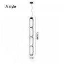 Axyaa Nordic Glass LED Pendant Lamps: Minimalist Black Chandelier for Dining & Living Room