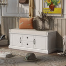 Axyaa Entryway Storage Bench with Drawers & Cabinets, Removable Cushion - End of Bed Bench