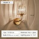 Axyaa Modern Crystal Wall Lamp LED Bedroom Bedside Light Nordic Design