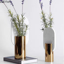 Axyaa Geometric Marble Vase: Creative Table Decoration for Aesthetic Rooms