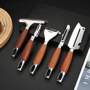 Axyaa Solid Wood Handle Peeler Paring Knife for Fruits Vegetables Grater Slicer