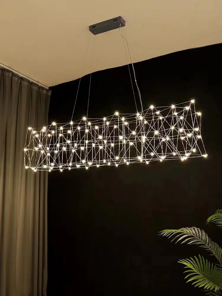 Axyaa Sky Star Long Bar Chandelier - Creative Luxury Design