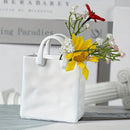 Modern Vase for Home Decor | Axyaa Handbag Shape Vase | White Table Decoration