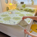 Axyaa Plush Velvet Mattress Topper Quilted Cover Bed Mat Linen Protection Pad
