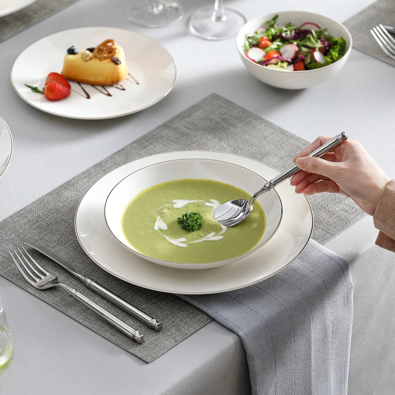 Axya JERA 32-Piece White Porcelain Tableware Set for 8