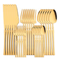Axyaa 30-Piece Black Stainless Steel Dinnerware Set