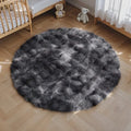 Axyaa Round Rabbit Fur Carpet: Soft Fluffy Rug for Home Decor & Kids Room