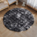 Axyaa Round Rabbit Fur Carpet: Soft Fluffy Rug for Home Decor & Kids Room