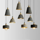 Axyaa Nordic Cement LED Pendant Light with Copper Socket, Adjustable Wire - 180cm