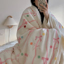 Axyaa Cartoon Puppy Fleece Blanket | Double-Layer Thick Warm Throw | Soft Plush Plaid