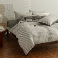 Axyaa Shell Bedding Set - Embroidered Solid Color Four Piece Set
