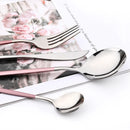 Axyaa Pink Silver Stainless Steel Cutlery Set
