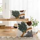Axyaa Tufted Leaf Plush Cushion Cover for Living Room Sofa