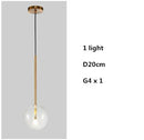 Axyaa Modern Clear Glass Globe LED Pendant Chandelier for Dining Room Kitchen Bedroom