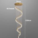 Axyaa Crystal Chandelier Stair Pendant Lamp Living Room Interior Lighting