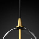 Axyaa Modern Simple Metal Pendant Lights Clear Glass Globe G4 Hanging Lamps