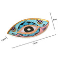 Axyaa Devil Eye Prints Ceramic Jewelry Storage Tray Oval Porch Decor Ornaments