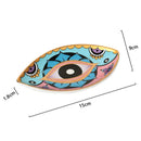 Axyaa Devil Eye Prints Ceramic Jewelry Storage Tray Oval Porch Decor Ornaments