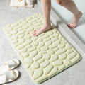 Axyaa White Memory Foam Non-Slip Bath Mat - Soft & Absorbent Rug