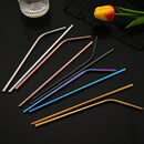 Axyaa Gold Stainless Steel Straw Set with Bag & Brush