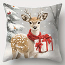 Axyaa Christmas Pillowcase Set, 4pcs, 17.7"*17.7", Festive Sofa Decor, Lumbar Cushion Cover