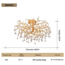 Axyaa Modern Luxury Crystal Round Chandelier for Living, Dining, Lobby & Kitchen Island