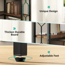 Axyaa 7-Tier Industrial Corner Bookshelf: Wood & Metal Freestanding Display Shelf