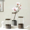 Axyaa Honeycomb Glass Vase: Decorative Hydroponics Flower Pot for Artificial Floral Arrangements