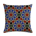 Axyaa Geometric Printed Linen Cushion Cover for Home Decoration 45x45cm