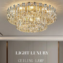 Axyaa Modern Crystal Ceiling Chandelier LED Pendant Light for Living Room Bedroom