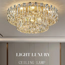 Axyaa Modern Crystal Ceiling Chandelier LED Elegant Lighting for Living Room Bedroom