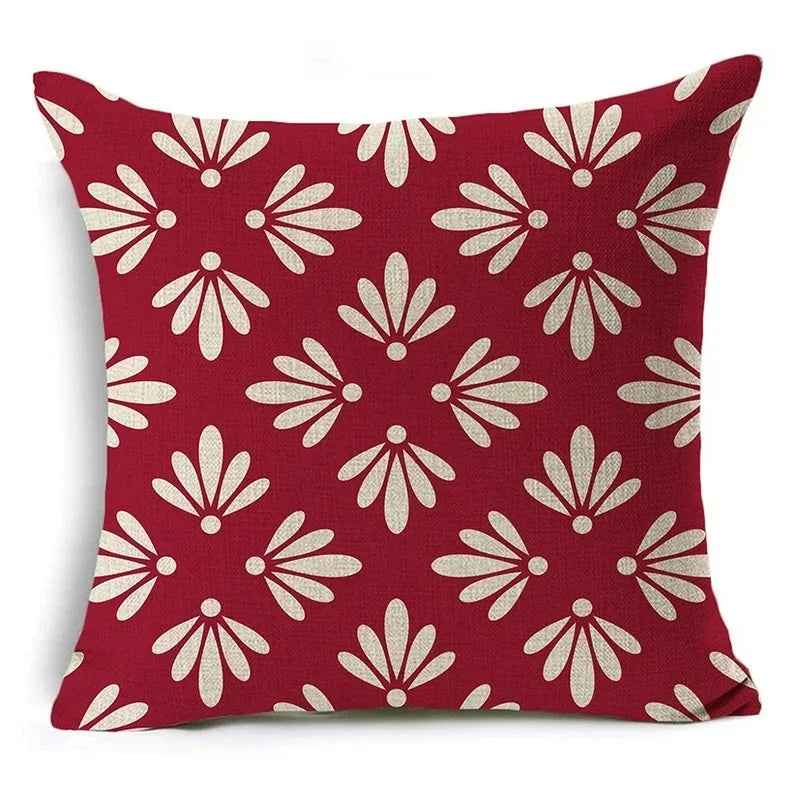 Geometric Linen Seat Cover 45x45cm for Home Decor - Axyaa
