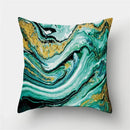 Axyaa Marble Ocean Sea Pattern Polyester Throw Pillow Cover - Home Sofa Decor