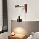 Axyaa Mid Century Modern LED Wall Light - Black Travertine Folding Bedside Lamp