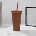 Axyaa 710ml Macaron Plastic Straw Cup - Large Capacity, Reusable, Ideal for Parties & Coffee
