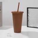 Axyaa 710ml Macaron Plastic Straw Cup - Large Capacity, Reusable, Ideal for Parties & Coffee