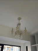 Axyaa Romantic White LED Chandelier Creamy Pendant Light for Bedroom and Dining Room