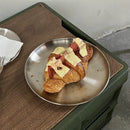 Axyaa Stainless Steel Dessert Plate: Industrial Style Bread Muffin Cake Baking Metal Plate